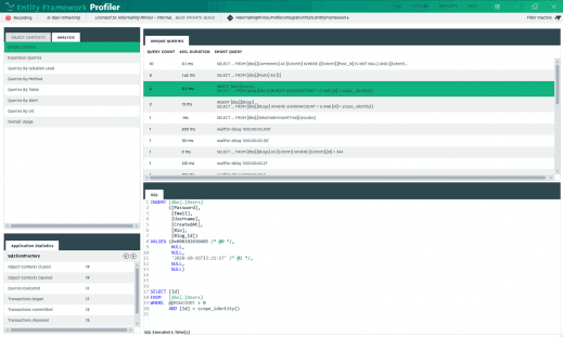 Entity Framework Profiler - Hibernating Rhinos