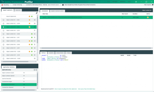 Entity Framework Profiler - Hibernating Rhinos