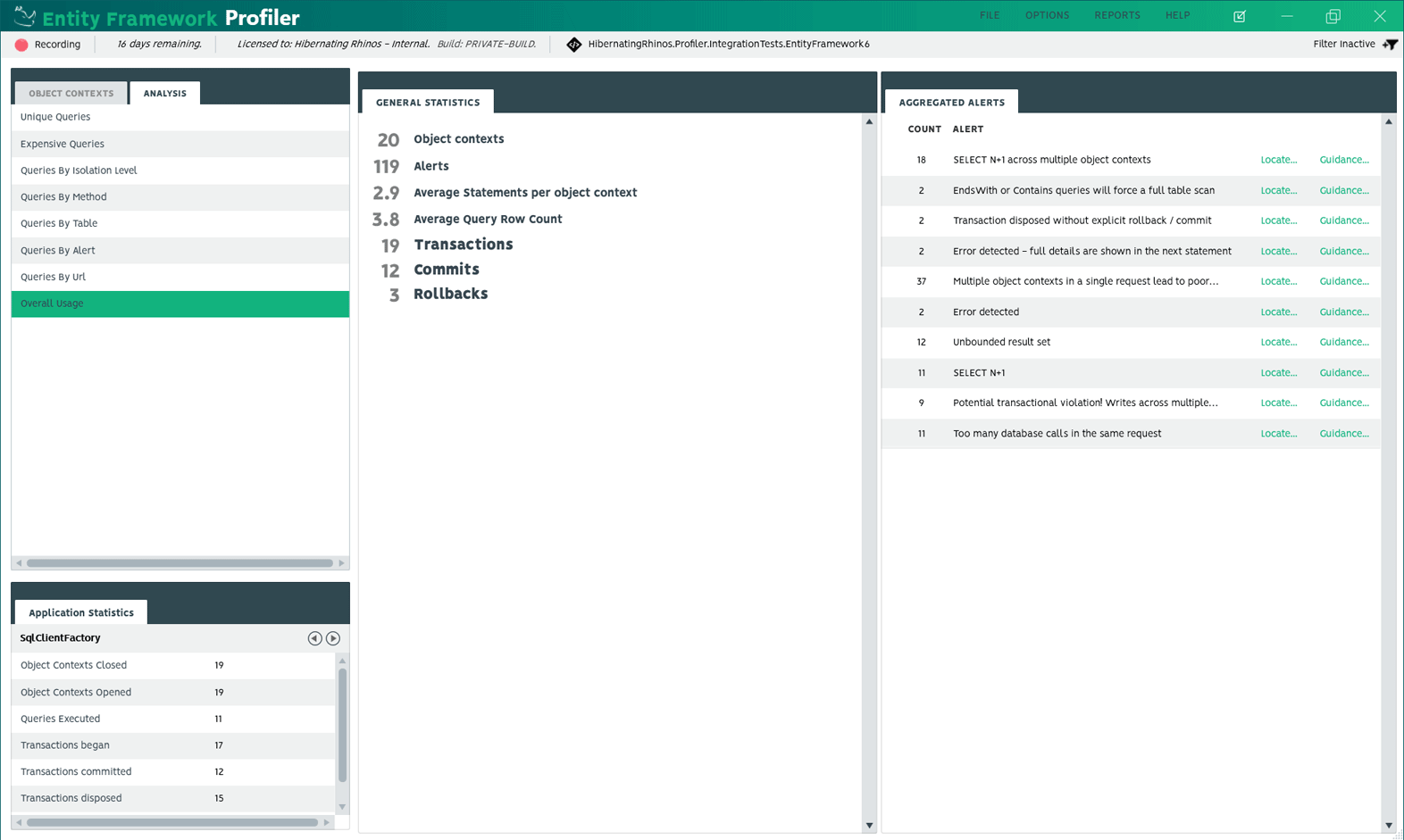Entity Framework Profiler - Hibernating Rhinos